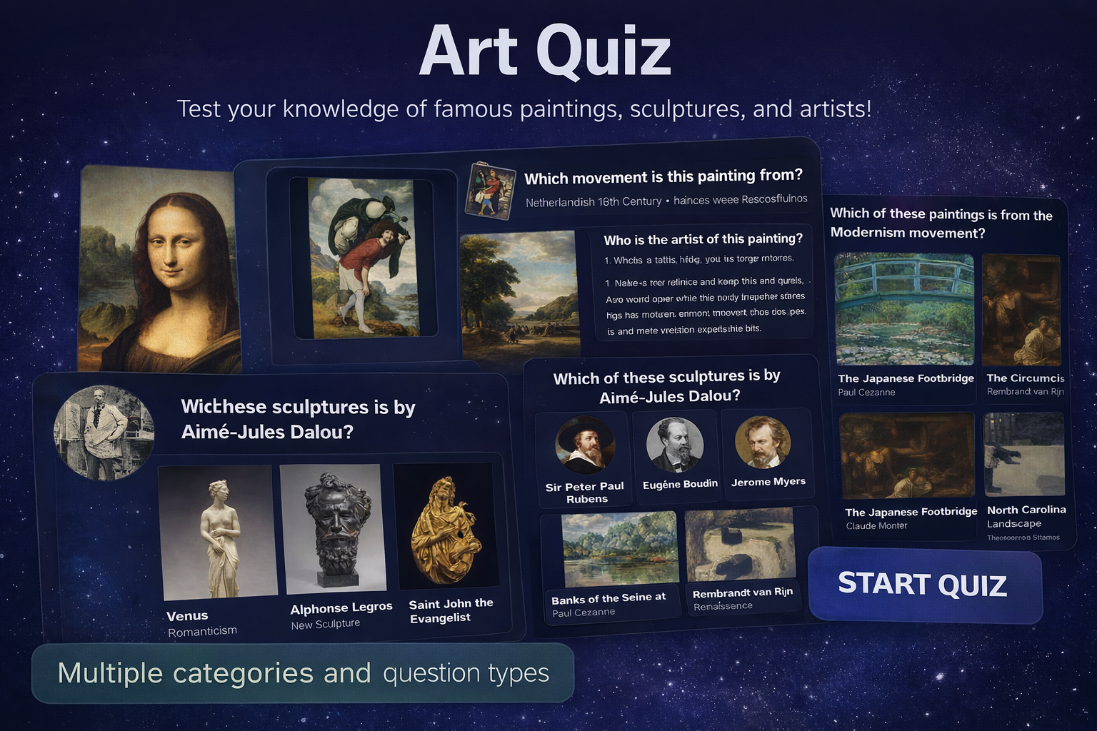 Art Quiz website screenshot